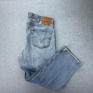 Levis 550 Relaxed Fit Tapered Leg Jeans Mens W42 L30 Light Wash Blue Denim